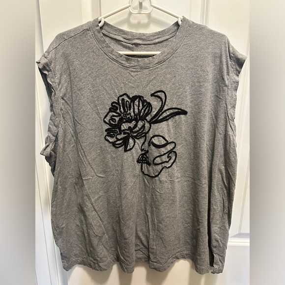 Graphic Relaxed Fit Vintage Cotton Jersey Crew Neck Dolman Tank - Picture 6 of 12